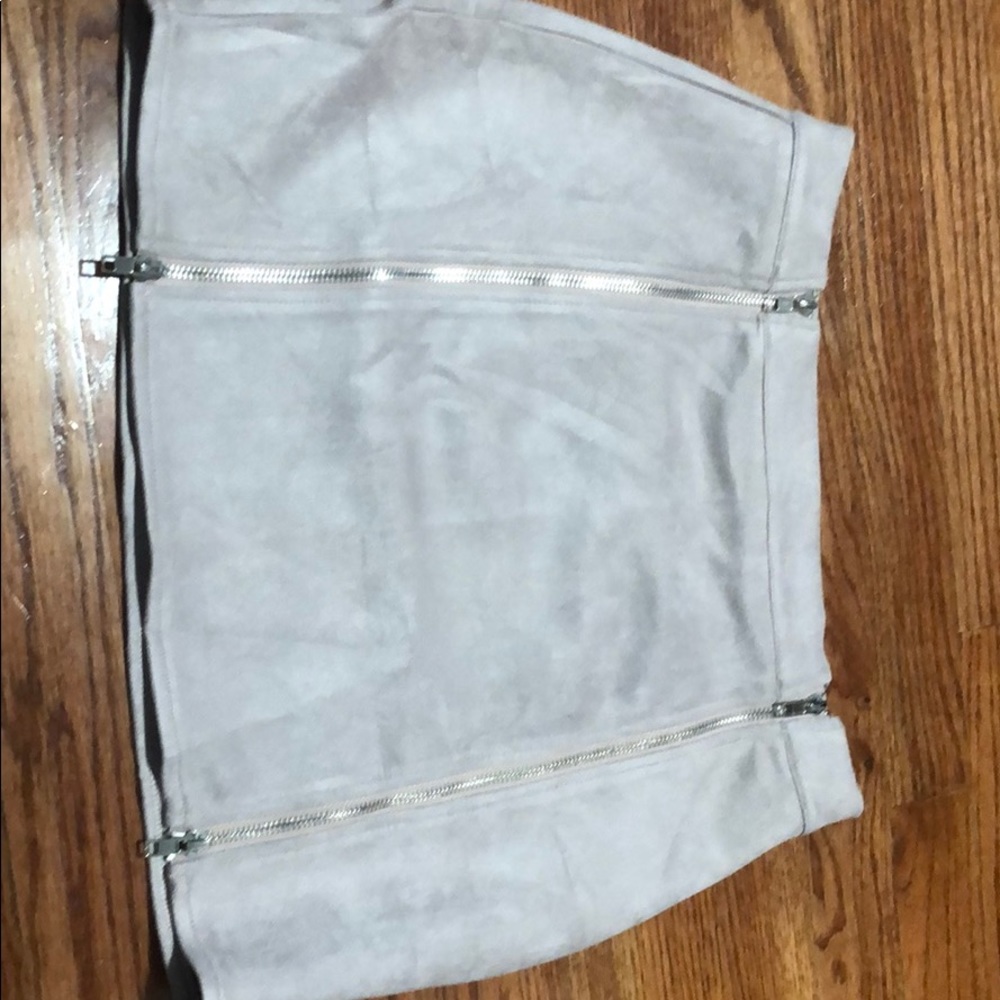 Suede mini skirt